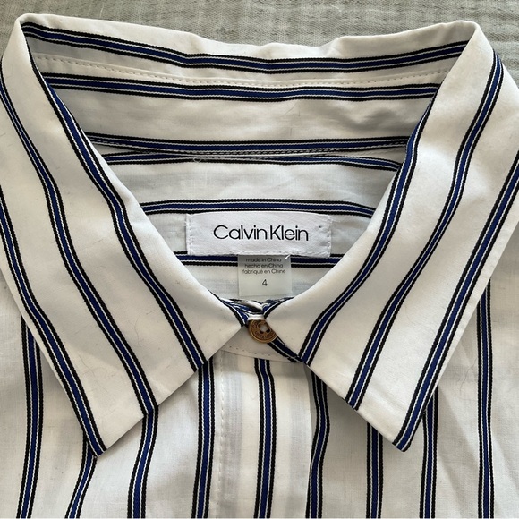 Blue and White Striped Calvin Klein Dress - Picture 11 of 12